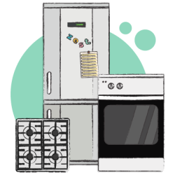 Fridge freezer, oven and hob, just some of the appliances we cover under Zest Membership