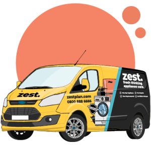 Zest Plan van icon used by appliance engineers for home appliance repairs and visits