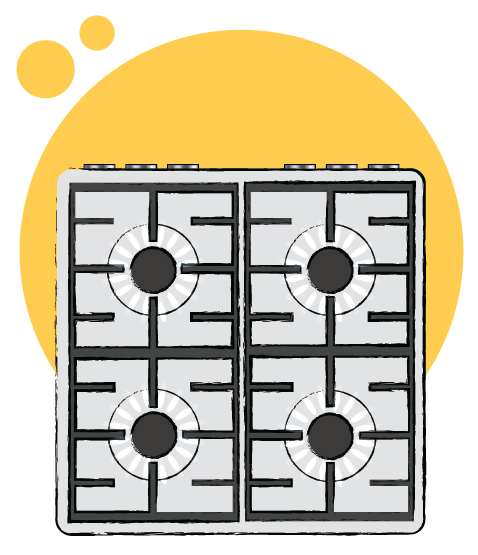 Image of a washing machine with a cat and laundry basket on top, showcasing one of the kitchen appliances we cover
