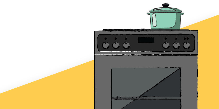 Image of a washing machine with a cat and laundry basket on top, showcasing one of the kitchen appliances we cover