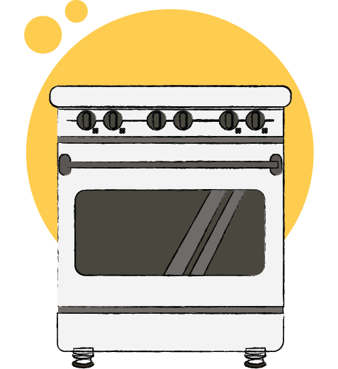 Image of a washing machine with a cat and laundry basket on top, showcasing one of the kitchen appliances we cover