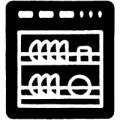 Dishwasher appliance icon with text: 'On average we cover 5 items per household'