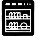 Dishwasher appliance icon with text: 'On average we cover 5 items per household'